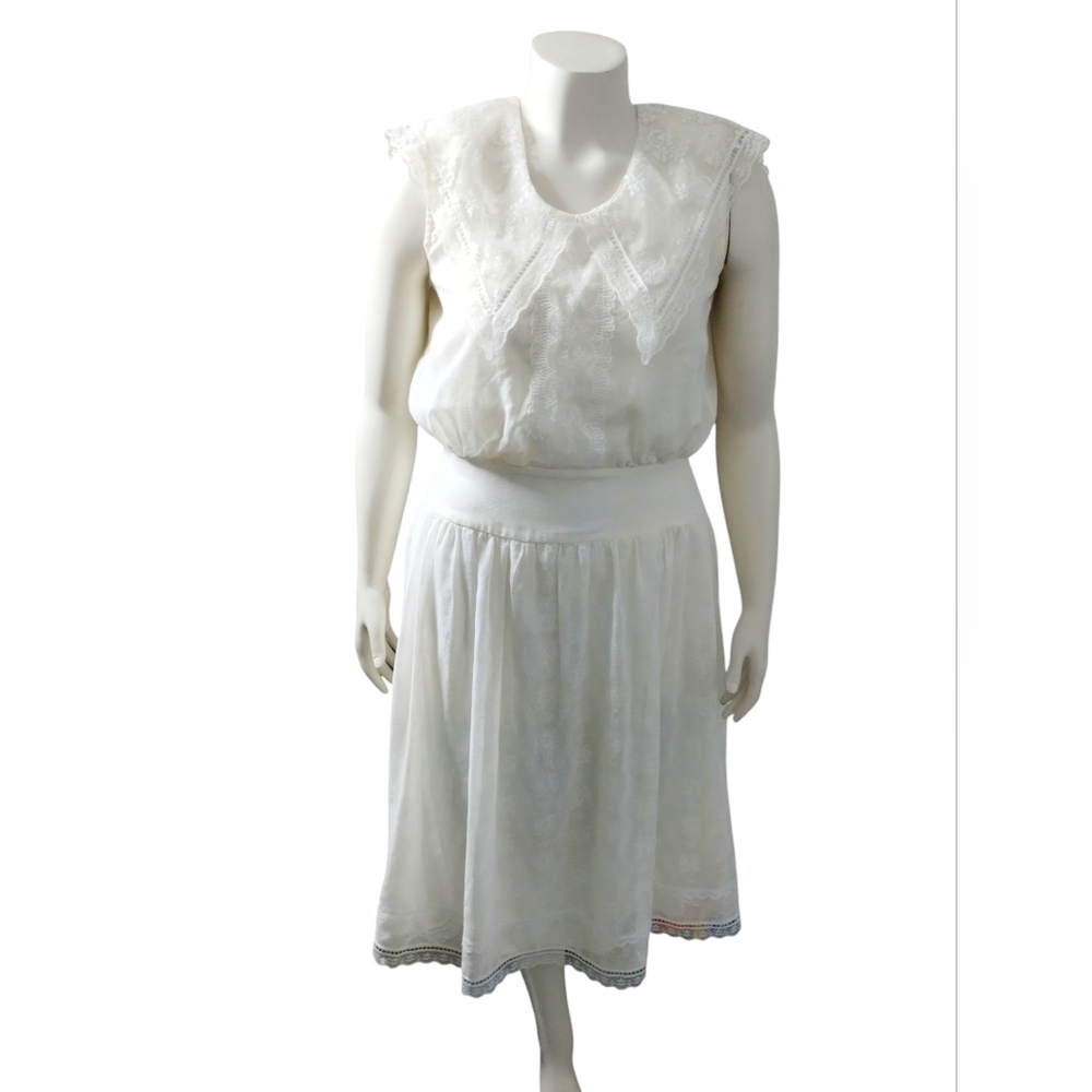 Vintage Gunne Sax Jessica McClintock Lace Cottage Whimsi Womens Size 9 Dress